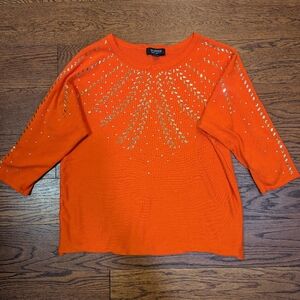 Madison Bright Orange Studded Batwing Top